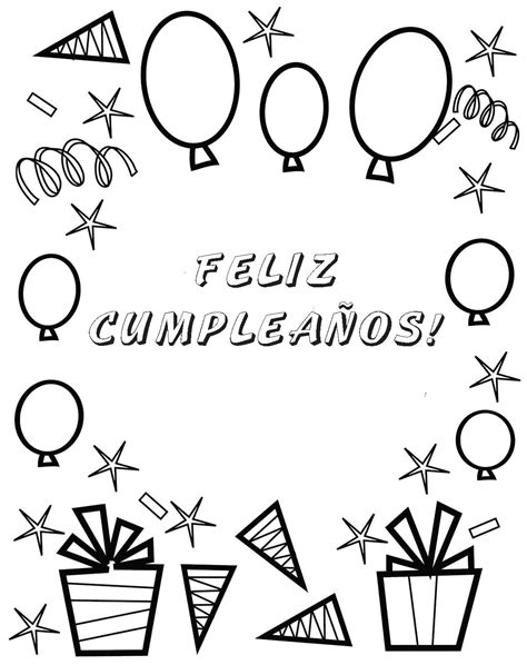 dibujo cumpleaños para colorear|postales de cumpleanos gratis.